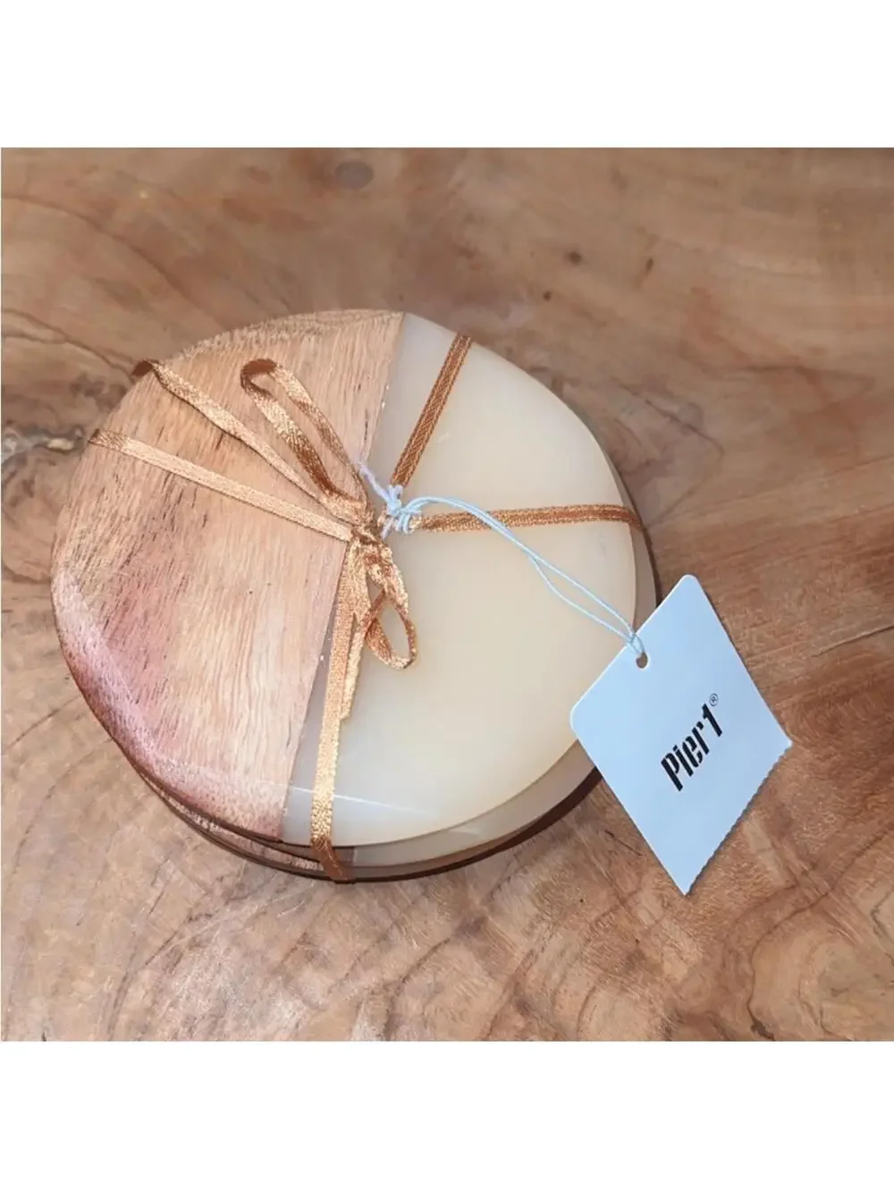 NWT Pier 1 Wood and Resin Coasters Set of 4